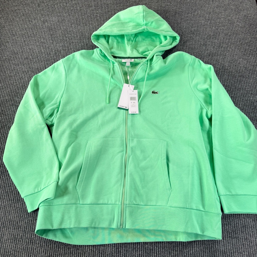 Lacoste Classic Fit Full Zip Hoodie Mens4XL Light Green SH9626 NEW
